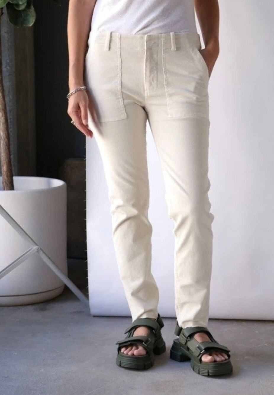 $390 Nili Lotan White Jenna Straight Leg Pants Quiet Luxury (Made in USA)- SZ 8